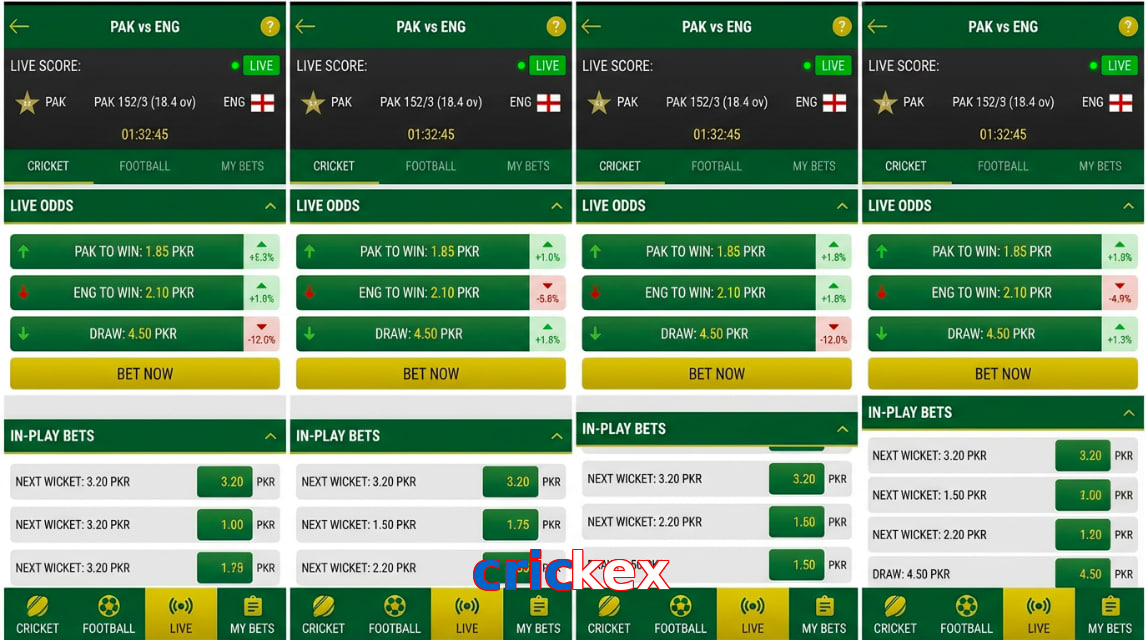 Game list for Crickex bet section